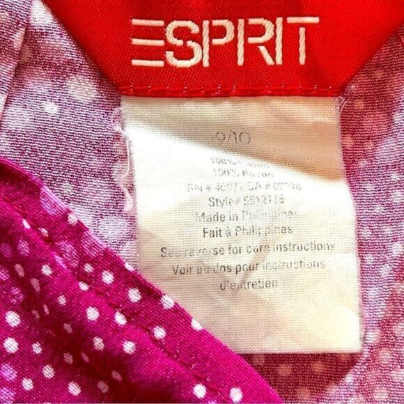 Vintage Esprit Women's Skirt Sz‎ 9/10 Pink & White Bubble Pattern Zip Closure - Picture 6 of 6